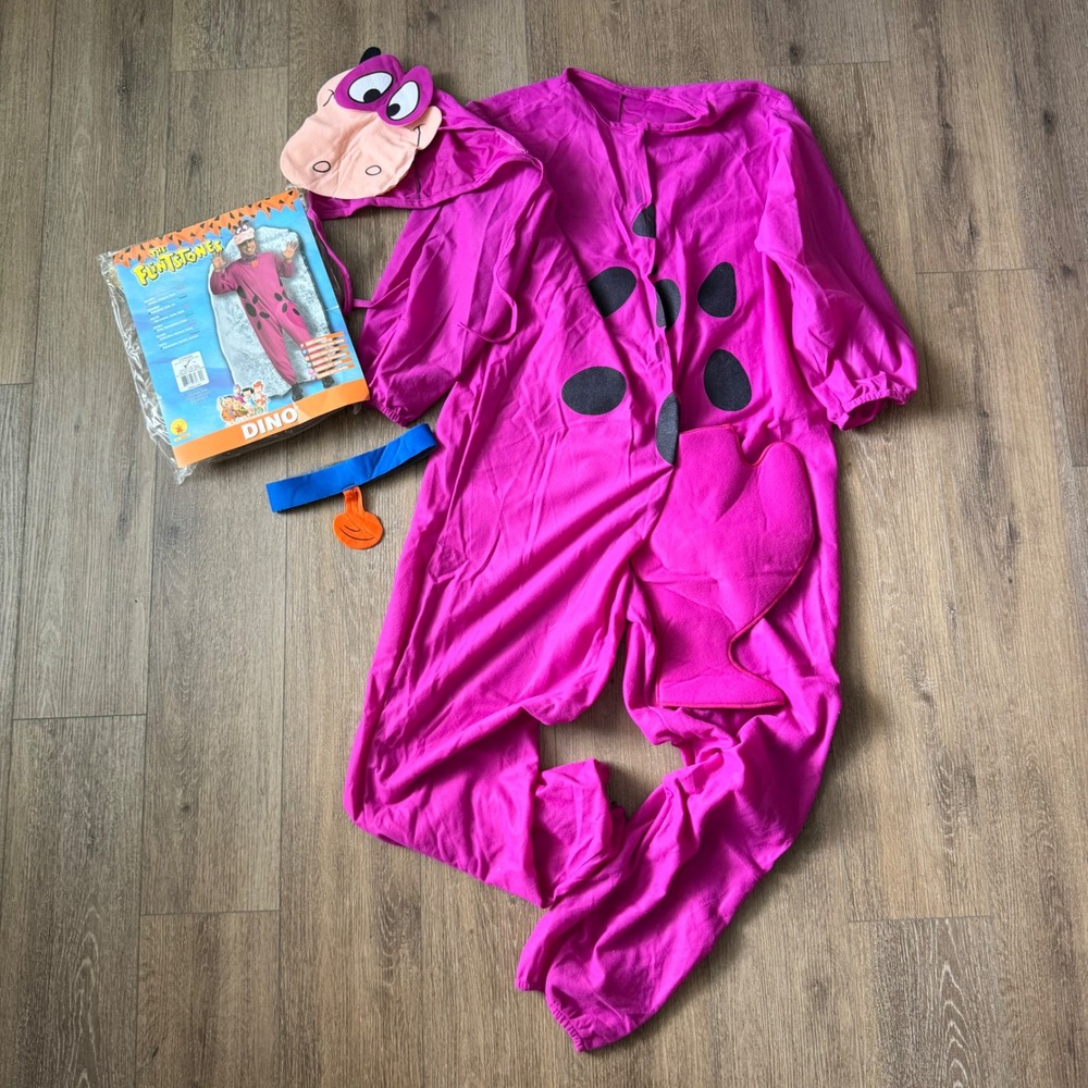 Rubies The Flintstones Dino Costume Mens Standard Purple Jumpsuit Headpiece Set